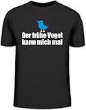 Shirtstreet24, Der frühe Vogel kann Mich mal, Herren T-Shirt Fun Shirt Funshirt, Größe: 3XL,schw