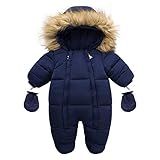 Baby Daunenjacke Schneeanzug Outfit Babykleidung 0-24 Monate Daunenmantel Spielanzug Parka Jumpsuit Babyoverall Babyparka Babyeinsatz Babytrage Jacke Mädchen Junge Übergangsjacke Kapuzenjack