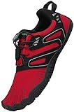 SAGUARO Herren Barfussschuhe Damen Sommer Barfuß Schuhe Atmungsaktiv Traillaufschuhe Sport Fitnessschuhe Barefoot Shoes, Rot 37