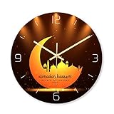 Wanduhr Rahmenlose 3D Wanduhr Aufkleber Aufkleber Muslim Ramadan Mubarak Wohnkultur Wanduhr Bewegung Wohnkultur I