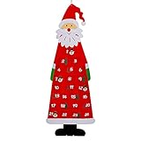 QH-Shop Filz Adventskalender Adventskalender Weihnachtsmann zum Aufhängen an der Wand mit 24 Taschen, Dekoration der Büro-Tür zu Hause- R