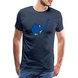 Spreadshirt Die Sendung Mit Der Maus Kleiner Elefant Spielt Männer Premium T-Shirt, L, Navy