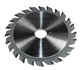 Promat Vorritzkreissägeblatt/Vorritzblatt/Sägeblatt Hartmetallbestückt, Durchmesser: 120mm, Bohrung: 20mm, Schnittbreite: 2,8 bis 3,6mm, Zähne 12+12 Wechselzahn incl. Distanzscheib
