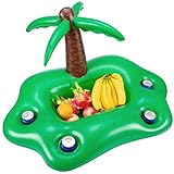 Hojffuue Sommer Bad Aufblasbare Getrrnke Halter Wasser Party EIS Bar Schwimm Bad Float Bier Getrrnke Kühler PVC Aufblasbare Schwimm Bar Tablett Strand Bad Zubehhr - Grüne Kok