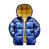 haglebo 2021 Herbst und Winter New Bright Face Middle-Aged Kinder Daunenjacke Verdickte Jungen und Mädchen Kurze Jacke 2-3T, blau, 2-3 J