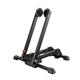 LHK Fahrrad-Boden-Radständer, Faltbarer Parkhalter, Fahrrad-Ständer für Fahrradreifen mit haltbarer Feder, Aluminiumlegierung, für alle Arten von Rennrädern, passend für 20'-29'
