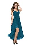 Astrapahl Damen Cocktail Kleid mit schönen Raffungen, Knielang, Einfarbig, Gr. 46, Türk
