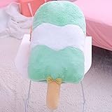 WENYING 55 cm Fuzzy Plüsch Macarons Farben Gefüllte Eiscreme Bonbonfarben Sommer Snack Food Spielzeug Dekor Plüschtier für Mädchen Schlafsofa-Grün,55