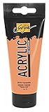 Kreul 84141 - Solo Goya Acrylic, 100 ml Tube in terracotta, cremige vielseitig einsetzbare Acrylfarbe in Studienqualität, auf Wasserbasis, schnell und matt trocknend, gut deckend, w