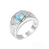 Epinki Ring Ehering, Ring Damen Klassisch Zirkonia Hell Blau, Versilbert Partnerringe Frauen Schmuck Geschenk für Muttertags Valentinstag Verlobung Geburtstags Weihnachten, Silber, Gr.60 (19.1)