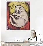 Franz marc schlafende katze poster drucke katze wandkunst leinwand malerei modern malerei vintage bild wohnzimmer wohnkultur artwork 40x55cm ung