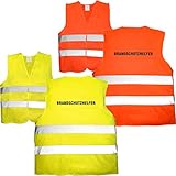 Nashville print factory 10 x Warnweste Bedruckt - Brandschutzhelfer - Sicherheitsweste EN ISO 20471 (Neon Gelb)