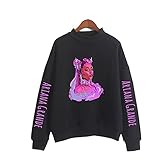 YLWX Ariana Grande T-Shirt Unisex Pullover Frühling Langarm Sport Gedruckt Sweater (Color : Schwarz, Size : XL)