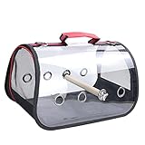 YUEMA Papagei Rucksack, Vogel Transporttasche Transportbox Transportkäfig Atmungsaktiv Vogel Transportkäfig Bewegliches Vogelnest,transparente atmungsaktive Papageienhandtasche,k