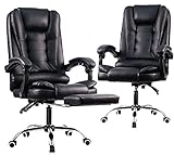 DMS® Massage Schreibtischstuhl Bürosessel Bürostuhl Chefsessel Gamingstuhl Fußstütze Drehstuhl Gaming Stuhl Massage Sessel mit Massagefunktion Höhenverstellbarer Gamer Stuhl MGF-360B (Ohne Fußstütze)