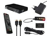 COMAG HD25 HDMI Mini HDTV Sat Receiver Stick Camping-Set inkl. 12V KFZ-Netzteil (USB 2.0, PVR Ready, externer IR-Empfänger, 12/230V) schw