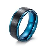 Aotiwe Edelstahl Ring Herren, Geschenk Beste Freund Personalisiert Zeichnung Schwarz 54 (17.2) für Freundschaft Lieb