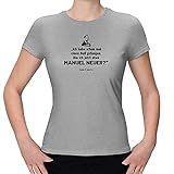 T-Shirt Manuel Neuer - Jana aus Kassel Torwart Fussball Keeper 15 Farben XS-3XL Parade lustige Sprueche Witz Fun Satire Rede Zitat Jana, Farbe:grau/Heather Grey - Logo schwarz, Größe:2XL