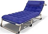 Meubles de Patio, chaises Longues à la Mode UNE Chaise Longue pliante Portable Été Bureau à Domicile Lit de sieste Lit de Plage extérieur Heavy Duty Rembourré Inclinable Resp