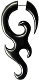 CHICNET Tribal Flamen-Spirale- Ohrring aus Sono Holz- schwarz- Fake Piercing- Ohrhänger- Ohrstecker- Ohrring