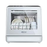 JJYY Spülmaschinen-Tischgeschirrspüler-Tischplatten-Ionenschrank ohne Installation Home Smart Dishwasher 5L Wassertank Dual-Mode-Wassereinlass (Color : White, Size : 42.8 * 42.5 * 46.8