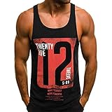 IFOUNDYOU Herren Tanktop, 2021 Sommer Achselshirt Männer Günstig Ärmellos Briefen Drucken Unterhemd Sport Fitness T-Shirt Tankshirt Bodybuilding Muskelshirt Freizeit Trägershirts Training Gym Jogging