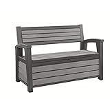 Koll Living Garden Gartenbank mit 227 Liter Stauraum (LxBxH): 132,7 x 62,1 x 89 cm - einzigartige Holzoptik - Inhalt bleibt trocken & belü