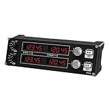 Logitech G Saitek Pro Flight Radio Panel, Radioschalttafel für Flug Simulatoren, 4 Separate LED-Anzeigen mit Reglern, USB-Anschluss, Modular und Anpassbar, PC - Schw