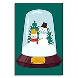 Weihnachts schneeball-Globus-Ölgemälde Leinwand unger ahmt Wand dekor 8x12 Z