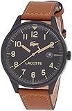 Lacoste Herren Analog Quarz Armbanduhr mit Lederarmband 2011021