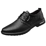 wyzesi Herren schnürschuhe Leder Loafers Damen Trachtenschuhe Herren Anzugschuhe(Schwarz,40)