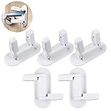 Fenster Sicherung Kinder, 5 Pack Türdrückerschloss Türgriffschloss Balkontür Sicherung für Baby Kinder Sicherheit Türhebelschloss mit 3M Klebstoff Drehbar Sicherheitsschloss Türgriff F