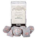 Serie IV Maler-Palette Polyedrische Würfel-Sets – Vollständige Sets von 7 Tisch-Würfeln in transparenter Acryl-Display-Box – 20 frische Farben zur Auswahl – Sammlerstück TTRPG DND Zubehör (Feen-Quarz)