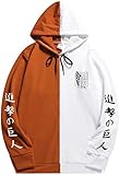 EMLAI Jungen Kapuzenpullover Zweifarbig Hoodie Attack On Titan Levi Flügel der Freiheit Druck Khaki-2 XL