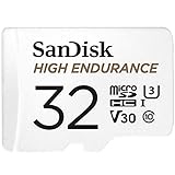 SanDisk High Endurance microSD Karte 32GB (für Dashcams und Heimüberwachungssysteme, hohe Belastbarkeit und Haltbarkeit, Full HD-Videos aufnehmen)