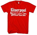 Liverpool Skyline Männer und Herren T-Shirt | Stadt Sport Fussball Trikot Ultras | M1 (XXL, Rot)