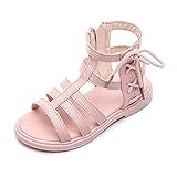 Ghemdilmn Sandales Mädchen Sandalen Sommer Kinder Mädchen Offener Zeh Sandalen Mode Einfarbige Hohe Bande Sandalen Sommer Römische Prinzessin S