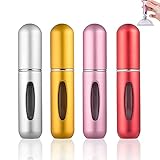 Kafeiya 4 Stück 5ml Parfümzerstäuber,Nachfüllbar Parfümzerstäuber,Mini Portable Nachfüllbare Sprühflasche,mit Fenster für Reisen,Ferien,Flug