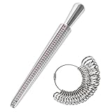 Towinle Ringgrössenmesser Ringstock Ringmaß Dorn Set Ring Messgerät aus Metall Ring Werkzeug mit 4 Größ