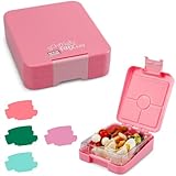 schmatzfatz easy Kinder Snackbox, Brotdose, Brotdose Kinder mit Fächern, Bento Box, Brotdose Kinder, Lunchbox Kinder, Bento Box Kinder, Brotdose mit Fächern (Rosa)