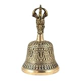 Radhna Handgefertigte Metall-Messingglocke für Selbstheilung, Meditation, Gebet und Yoga, Nepali-Glocke, buddhistische Dekoration, religiöses Geschenk