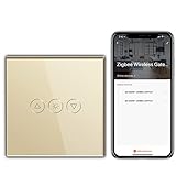 BSEED Smart ZigBee Dimmer Schalter Unterputz Dimmerschalter mit Berührungssensor Glaspanel 2.4GHz WiFi Wandschalter (Hub Erforderlich)Kompatibel mit Alexa/Google Home/Tuya/Smart Life 1 Fach 1 Weg G