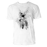 Tanzpaar Figur Sinus Art ® Herren T Shirt (Schwarz Weiss) Sportshirt Baumw