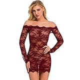 Sexy Dessous Sommer New Damenanzug Spitze trägerloses T-Shirt Bottoming Langarm Mode Sexy Anzug