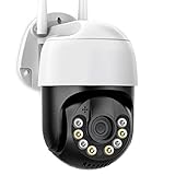 Drahtlose Überwachungskamera im Freien, 5MP 5X Zoom PTZ-Kamera, Auto-Tracking-Farb-Nachtsicht-Zwei-Wege-Audio-WLAN-Außenkamera, IP66 w