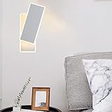 FLAMEER Kreative LED Wandleuchte Wandleuchte Indoor DIY Leuchten 360 Grad Drehen Minimalistische Moderne Wandleuchte für Flur Cafe Home Loft Decor - Rechteck Weiß