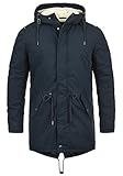 !Solid Darnell Herren Winter Jacke Parka Mantel Lange Winterjacke gefüttert mit Teddy-Futter und Kapuze aus 100% Baumwolle, Größe:L, Farbe:Insignia Blue (1991)