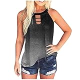 Tank Top Damenmode Leopard/Tie-Dye Lässige Sommerbluse Shirts (M,1schwarz)