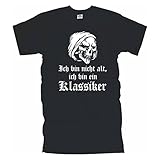 Ich Bin Nicht alt ich Bin EIN Klassiker, T-Shirt mit Totenkopf Motiv, Funshirt witziges Geschenk Geburtstag, Baumwolle auch Übergrößen (BL089) 3XL