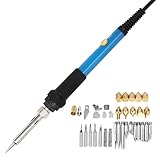 Brandmalerei Lötkolben Set 78Pcs Brandmalerei Brandmalkolben Set mit Temperatur Einstellbar 200-450°C 60W für Holz Leder Gravieren Skulptur Holzbrandmalerei DIY Kunst Schweißen(EU)